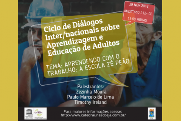 Inscrições abertas para o 15º Ciclo de Diálogos Inter/nacionais sobre Aprendizagem e Educação de Adultos