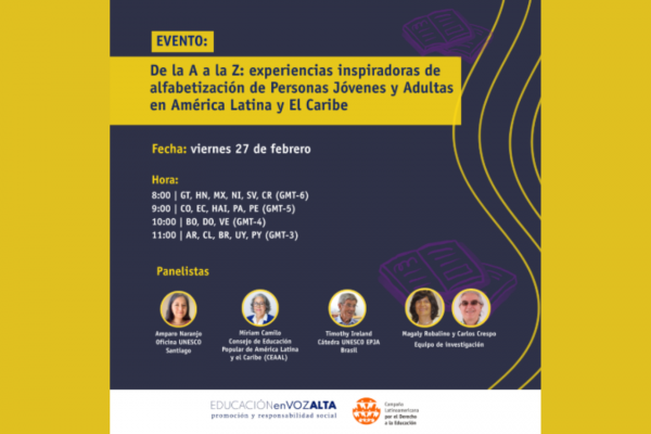 Evento online divulga experiências inspiradoras da EJA na América Latina e Caribe