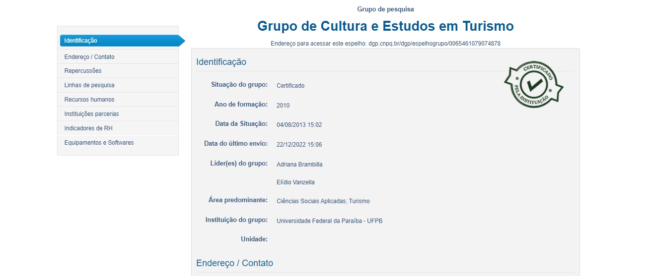 Certificado CNPq Certificado CNPq