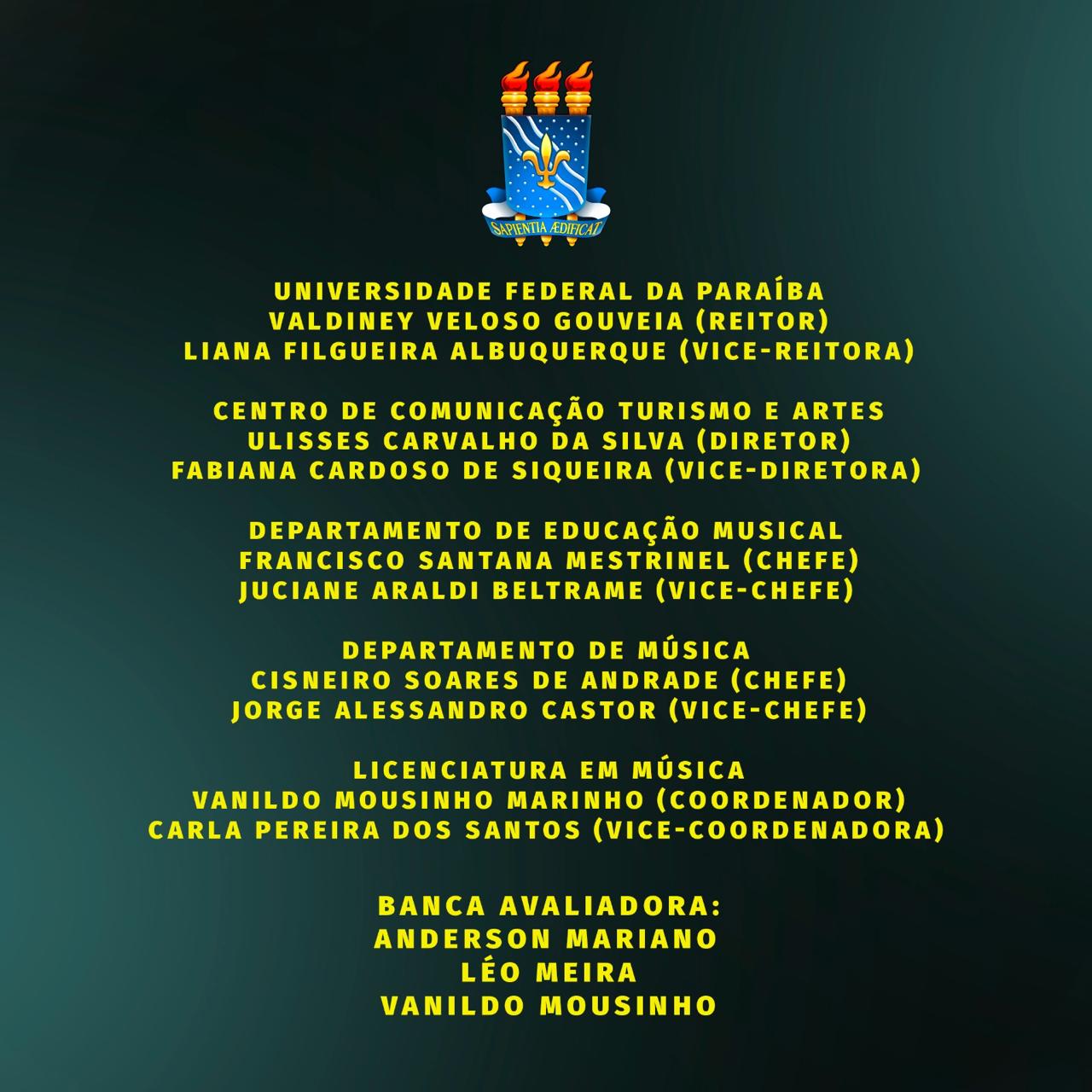 Informes acadêmicos Recital Severino Camelo