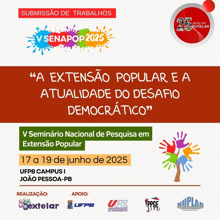 Banner Senapop Submissão de trabalhos