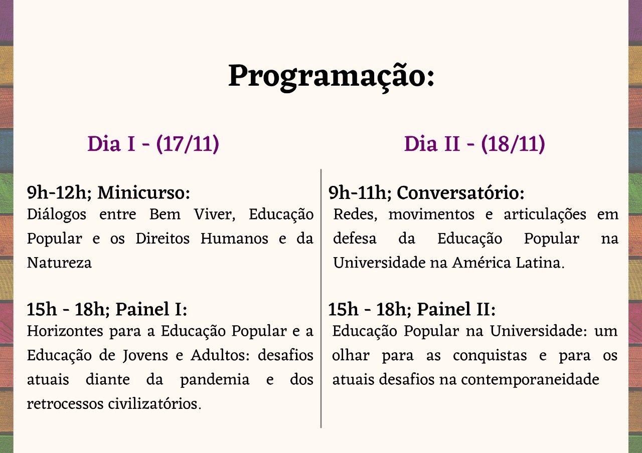 Seminário Inter Univer e Ext Pop programacao Seminário Inter Univer e Ext Pop programacao